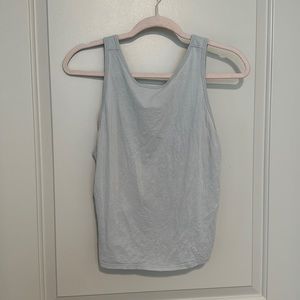 Light blue grey lululemon open back tank